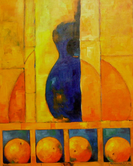 Blue Guitar with Oranges